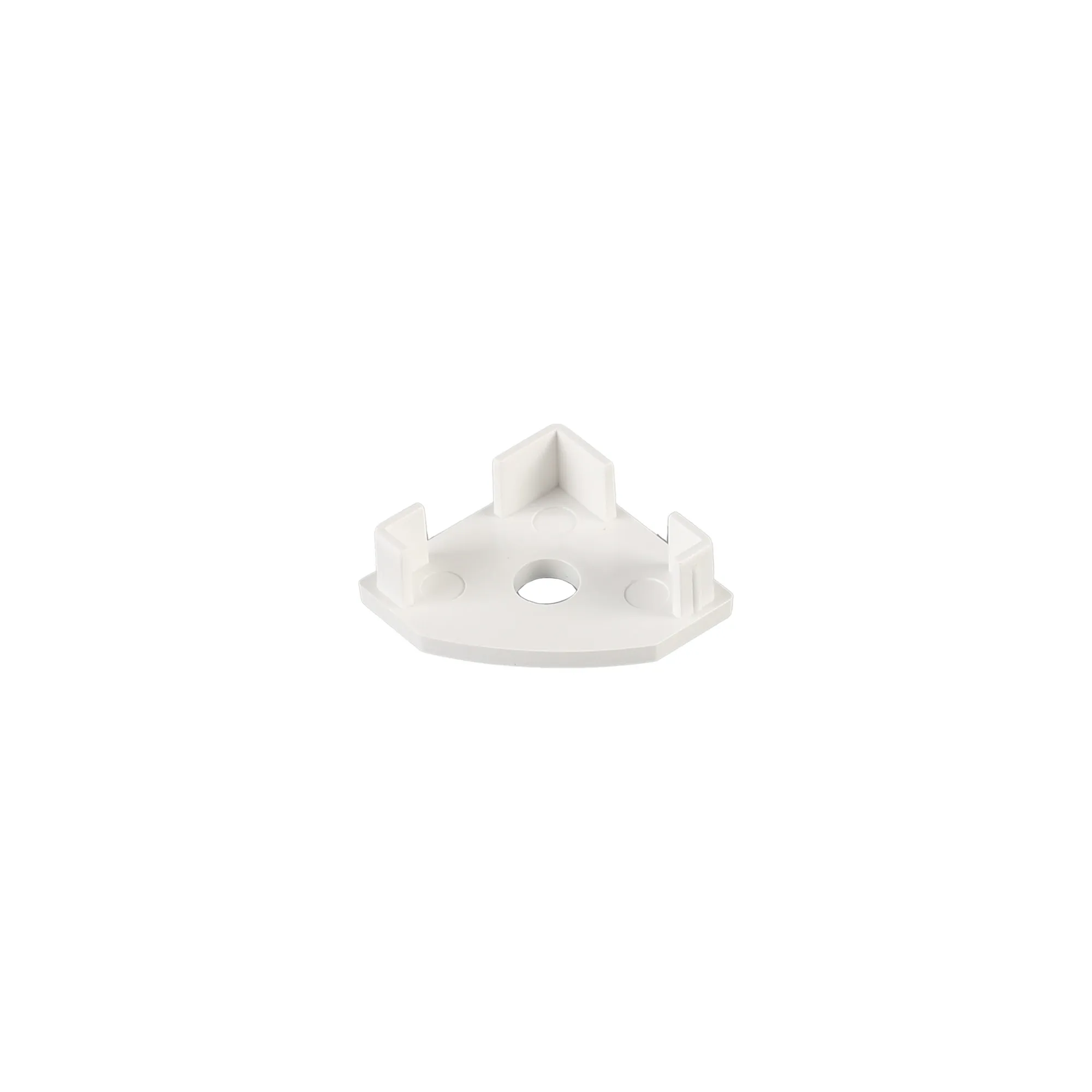 M8060  Tiras 18mm x 18mm White Corner Profile End Cap With Hole (1pc) for M7417